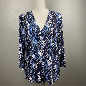 Chicos Blue Fo-Wrap Blouse